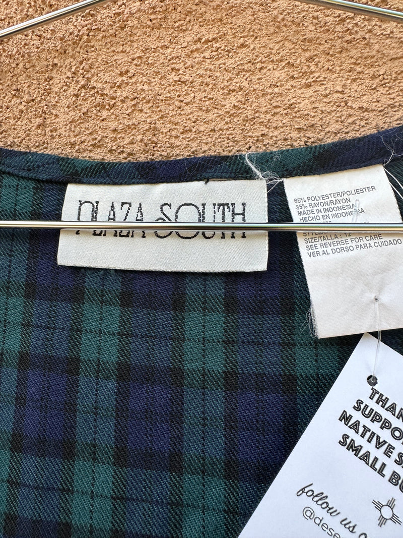 90's Tartan Pleated Dress by Plaza South