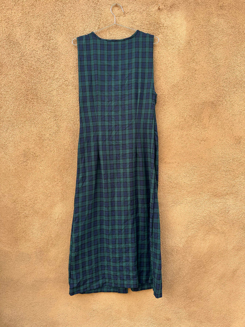 90's Tartan Pleated Dress by Plaza South