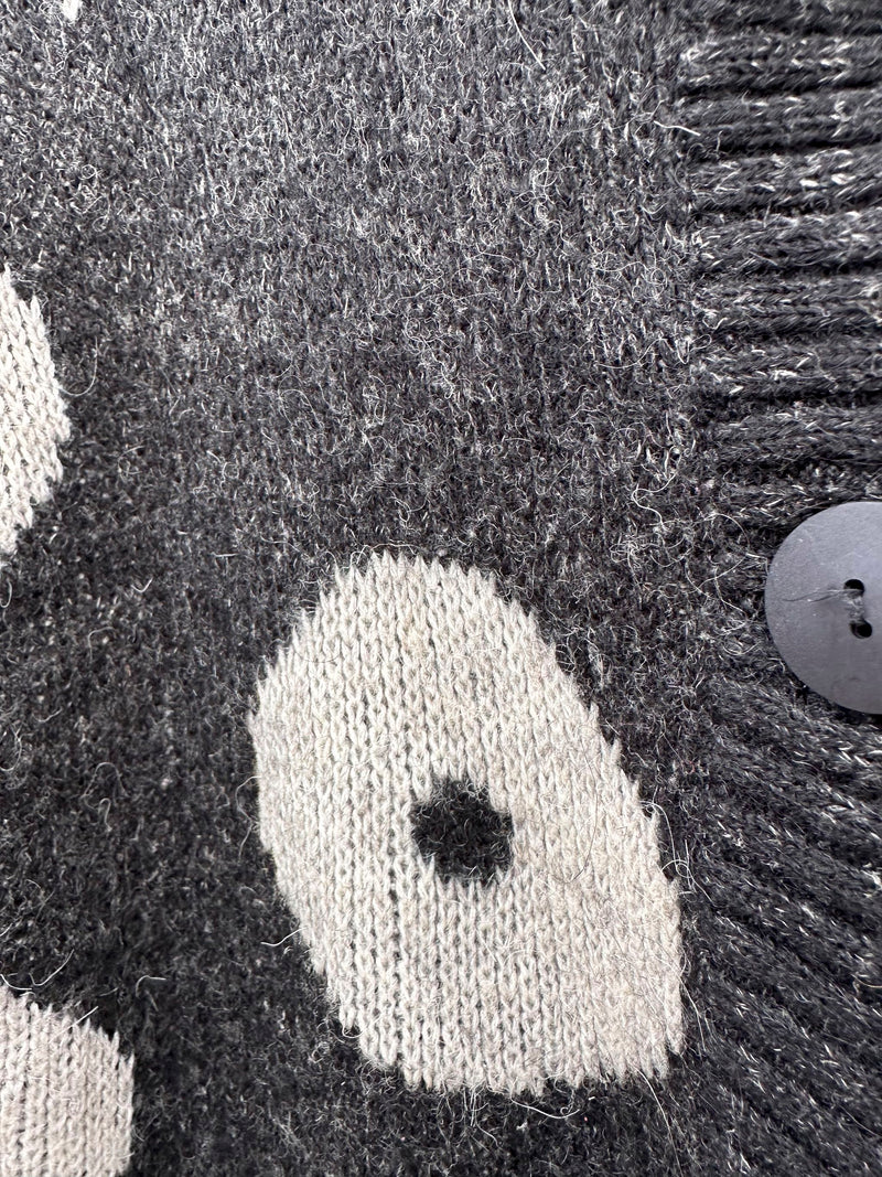 Black & White Wool Japanese Cardigan