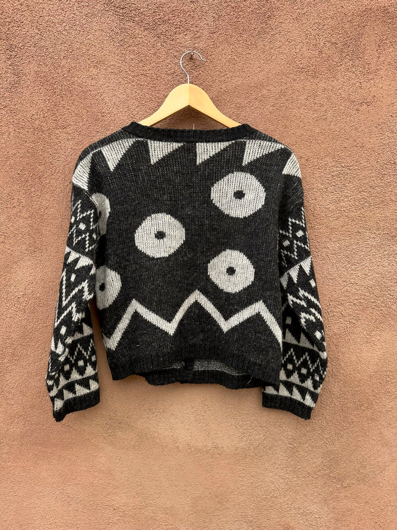 Black & White Wool Japanese Cardigan