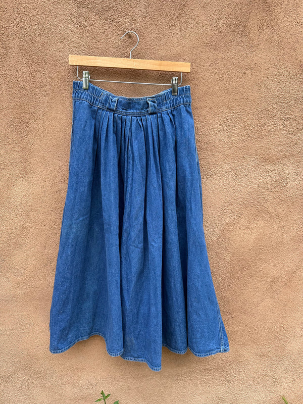 Liz Wear Flared Denim Skirt - Cotton - 12