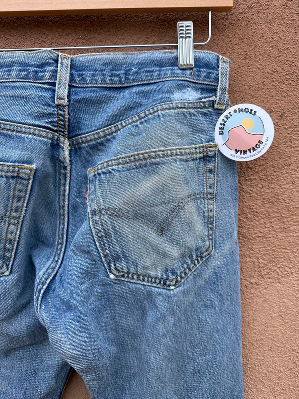 Distressed with Repair Levi's Button Fly Jeans