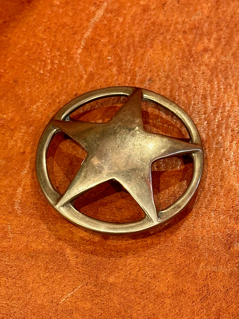 Solid Brass 70's Star Belt Buckle