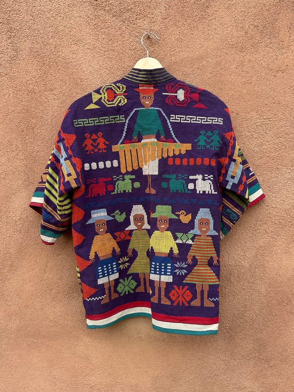 Woven Guatemalan Short Sleeve Open Jacket