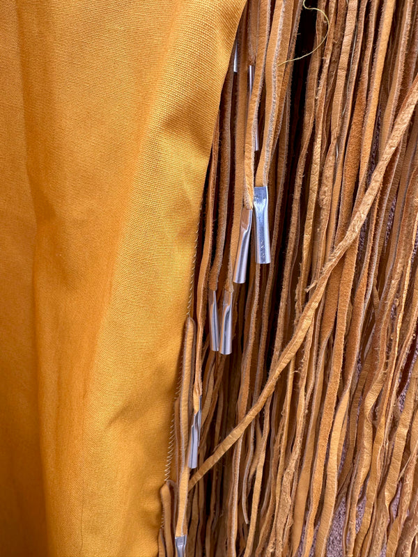 Traditional Indigenous Trade Shirt with Deerskin Fringe & Piping