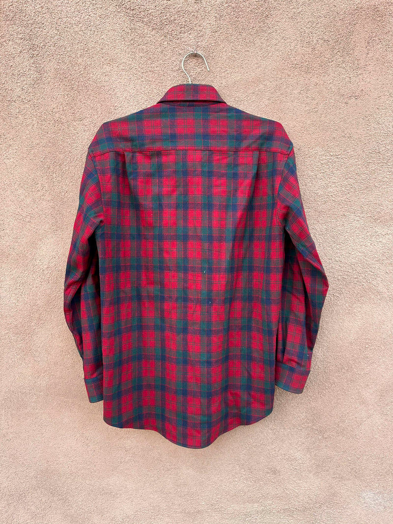 Blue - Green Tartan Wool Pendleton Shirt - Small