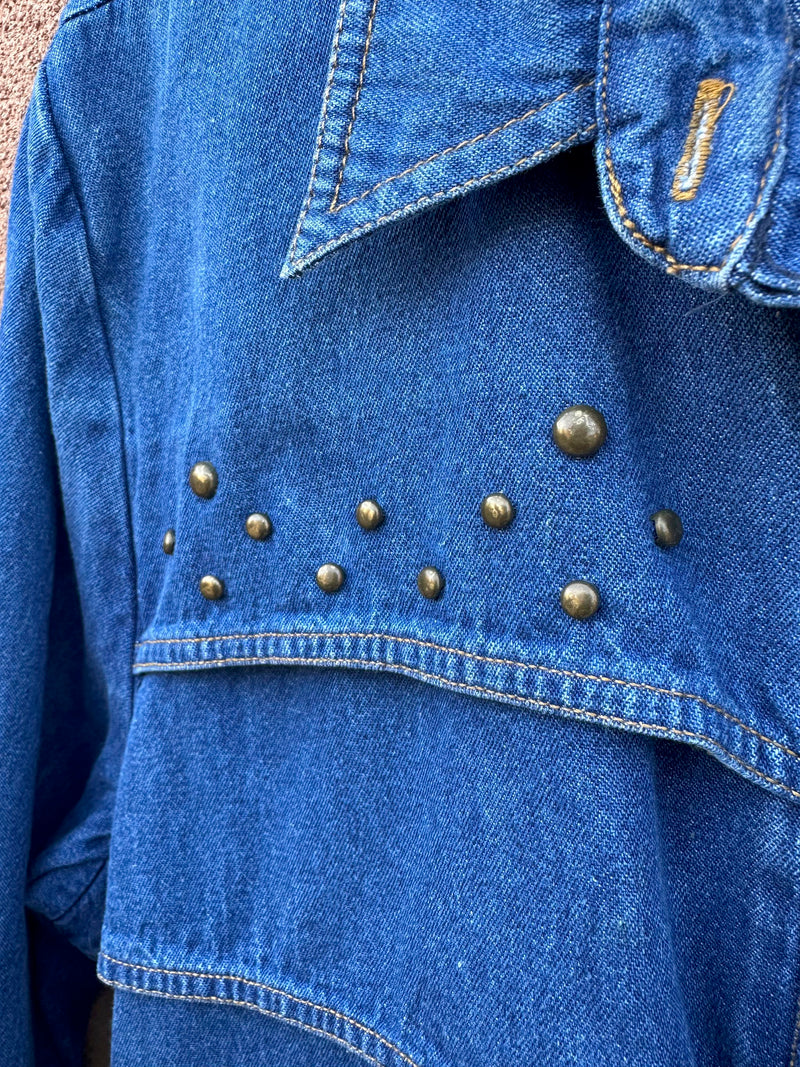 Melissa Harper Denim Dress with Brass Studs