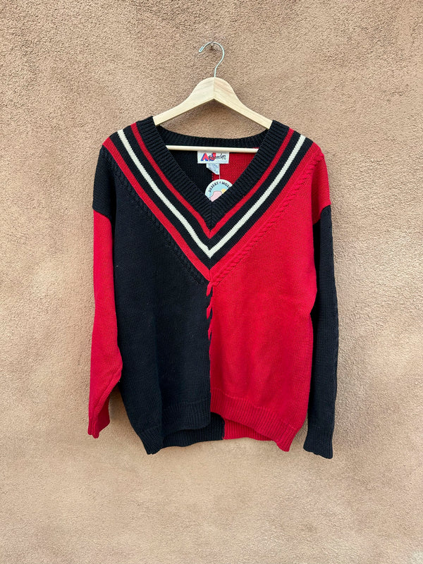 AJ Brandon 1980's Yuppie V-neck Sweater