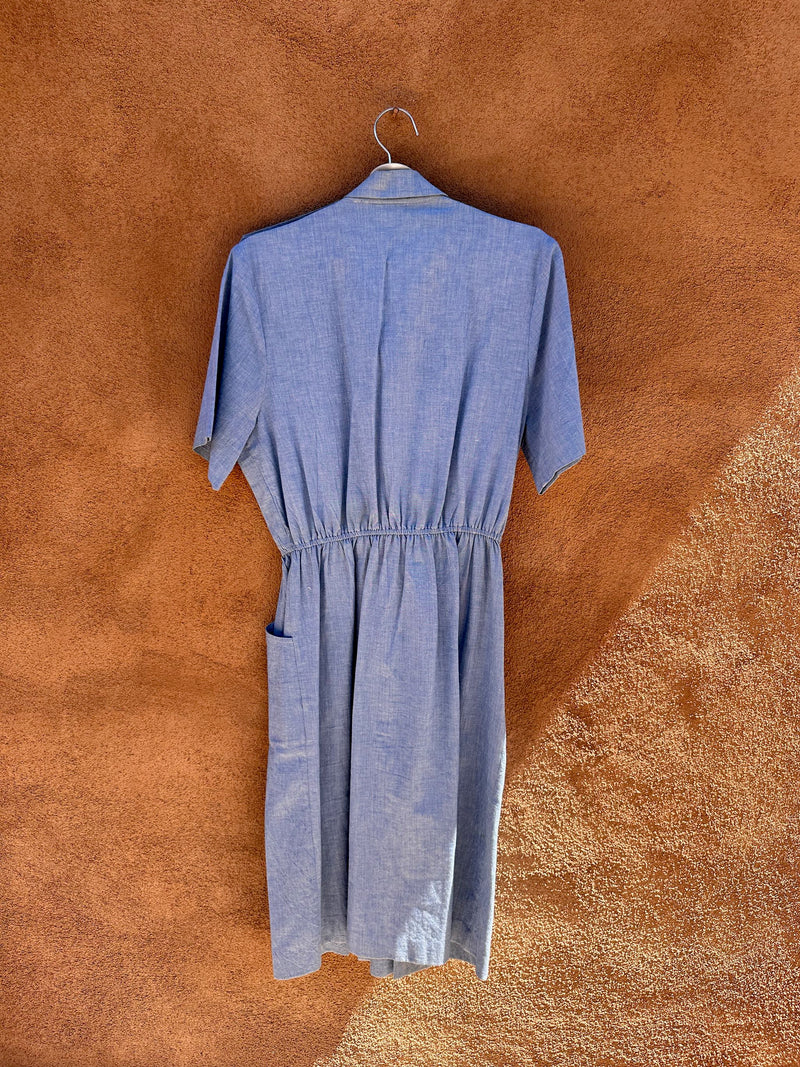 J.Ellis Petites Blue Cotton Dress with 2 Belts