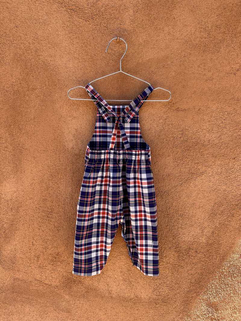 1960's Plaid Overalls 3T or 4T - as is