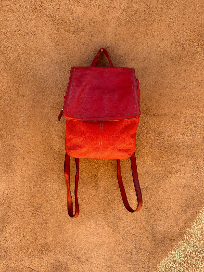 Red Tignanello Leather Backpack Purse