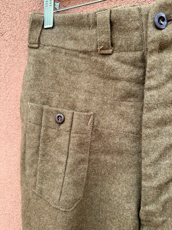 1943-46 Original British WWII Battledress Paratrooper Trousers - Wool 29x29.5