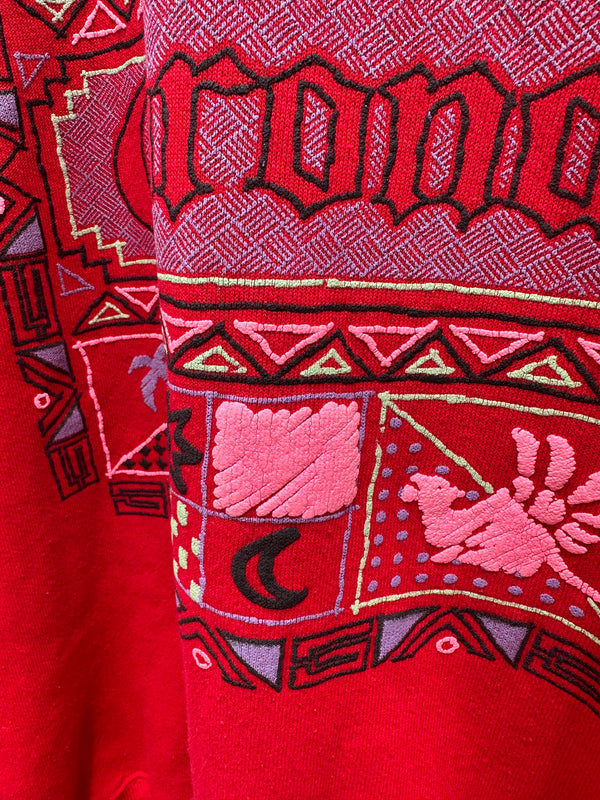 Red Corona Puff Paint Sweatshirt