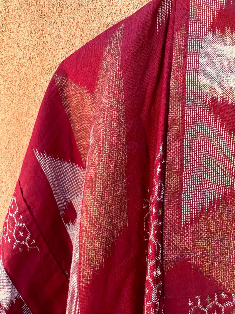 Maroon Kimono Cotton with Cotton Bunting Lining