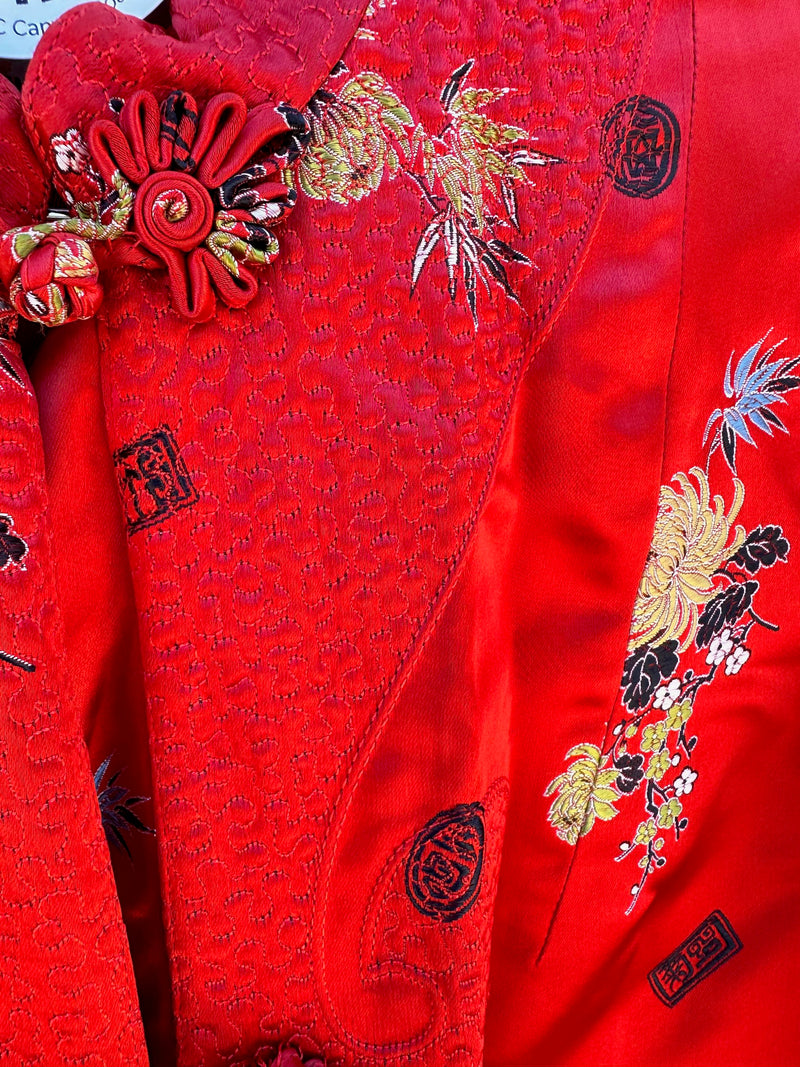 Pony Brand Silk Dragon Peony Robe