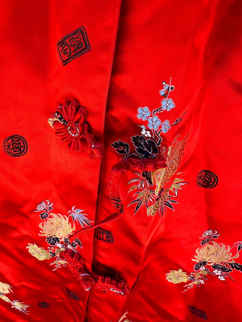 Pony Brand Silk Dragon Peony Robe