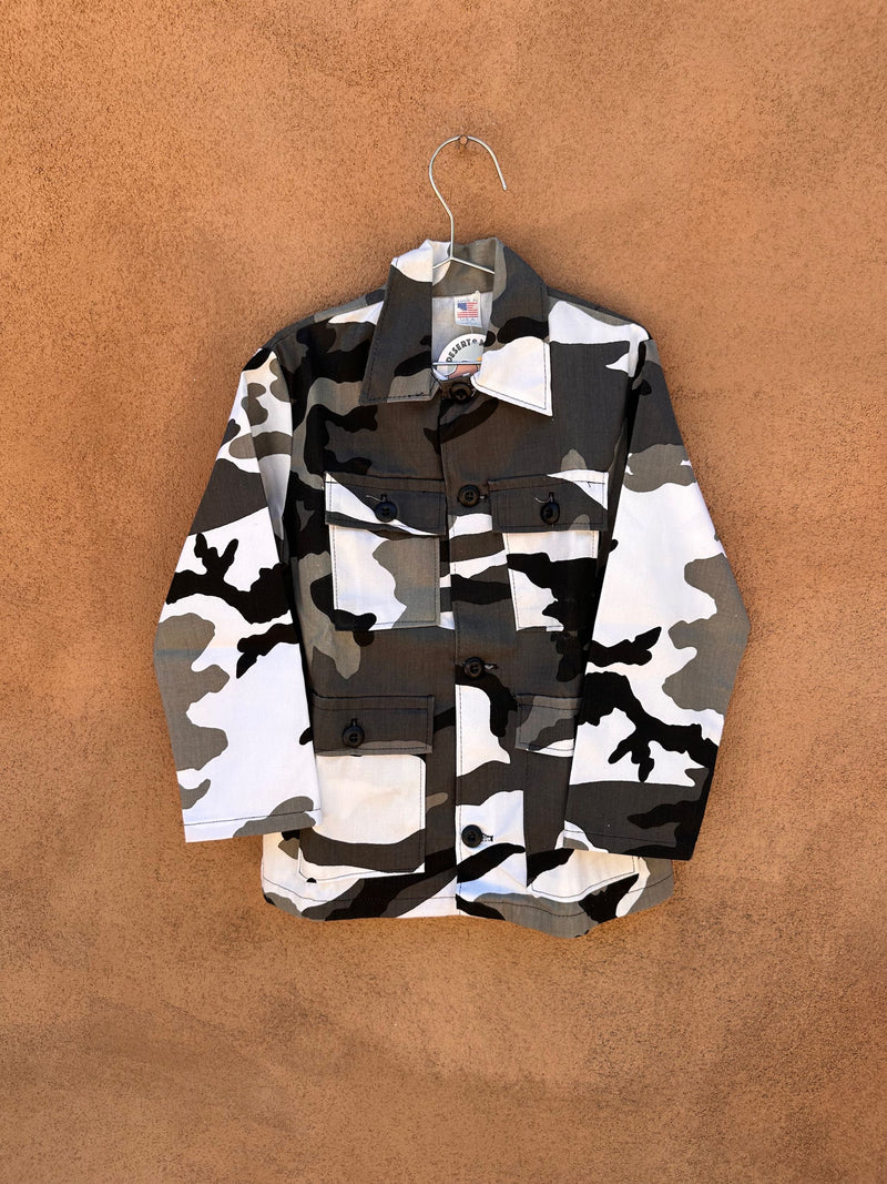 KId's Black & White Camo Field Jacket