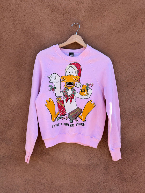 Pink Holiday Duck Sweatshirt