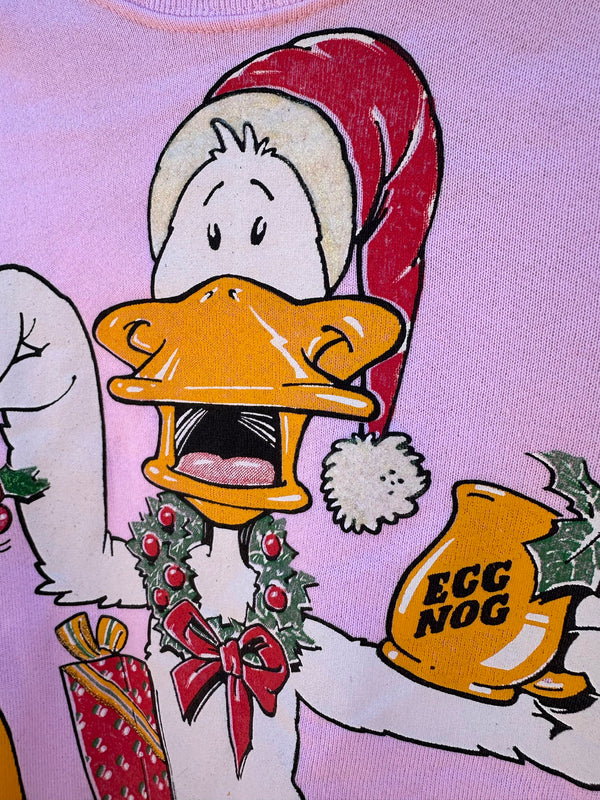 Pink Holiday Duck Sweatshirt