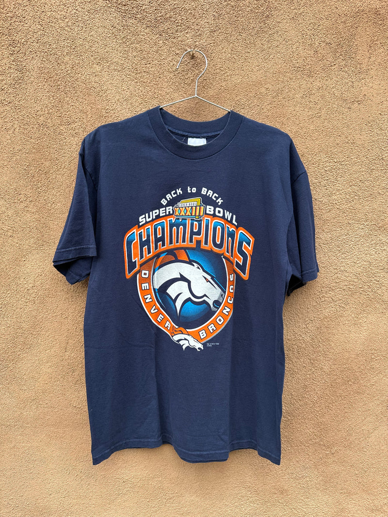 1998 Denver Broncos Back 2 Back Super Bowl Champs Tee