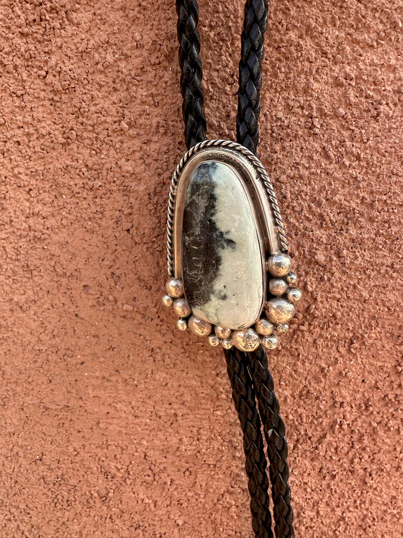 Santo Domingo Curtis Benavidez Sterling & Buffalo Turquoise Bolo