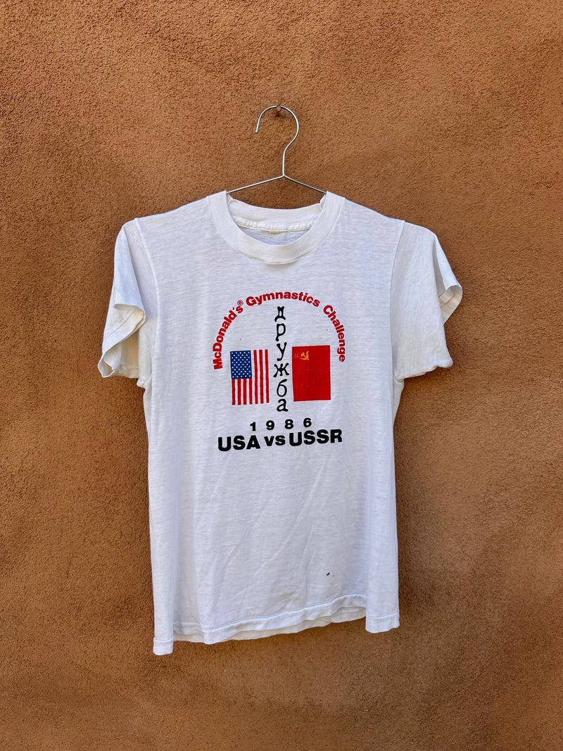 1986 U.S.A. vs U.S.S.R. McDonald's Gymnastics Challenge T-shirt