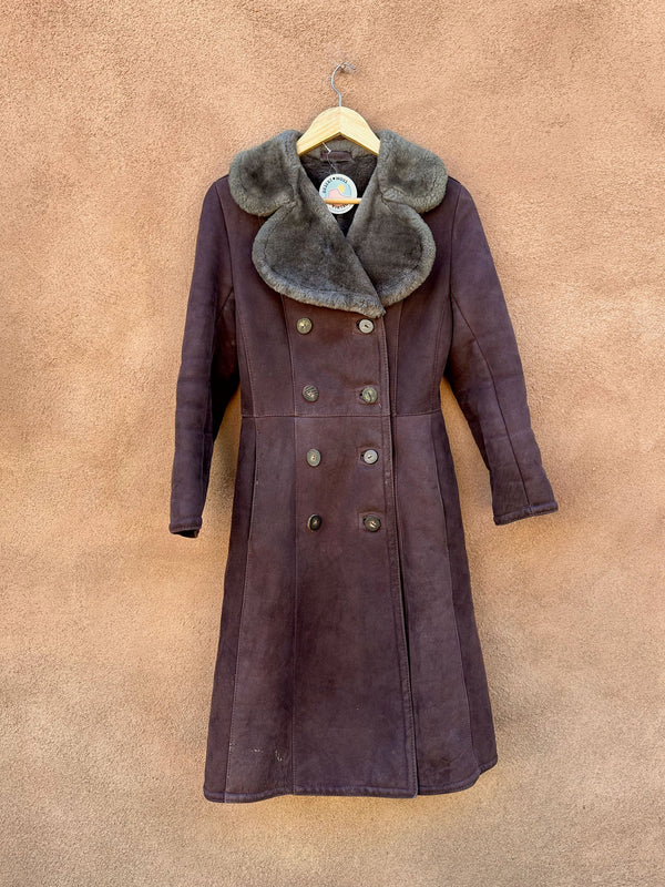 1970's Abercrombie & Fitch Shearling Coat - Antler Buttons