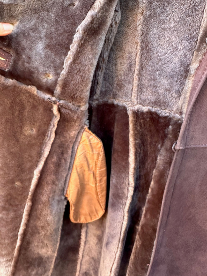 1970's Abercrombie & Fitch Shearling Coat - Antler Buttons