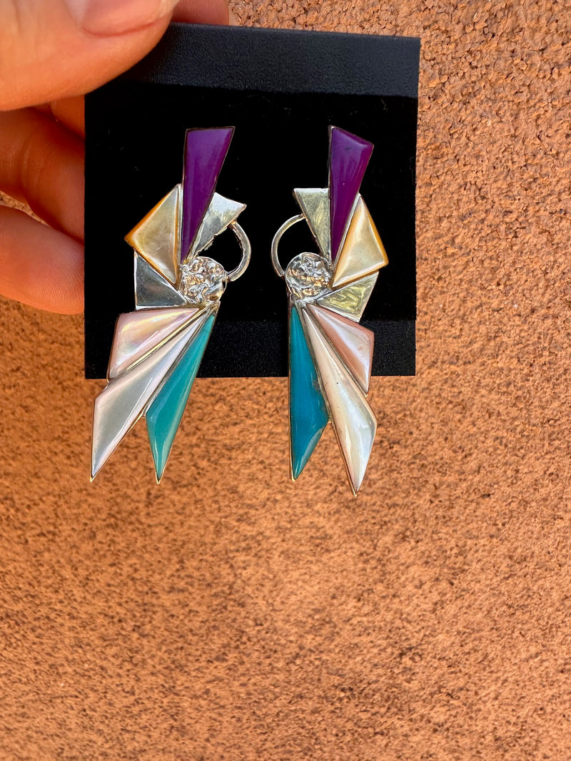 Southwest Deco Sterling Silver Earrings