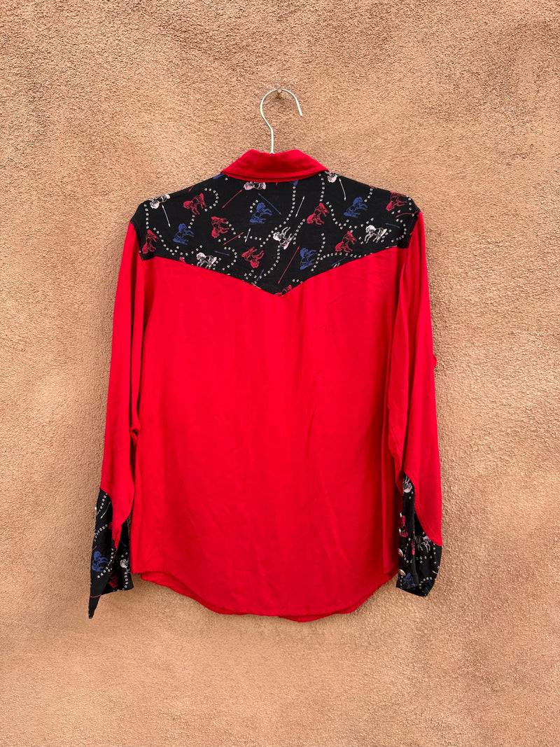 Southwest Canyon Buckin' Bronco Rayon Blouse