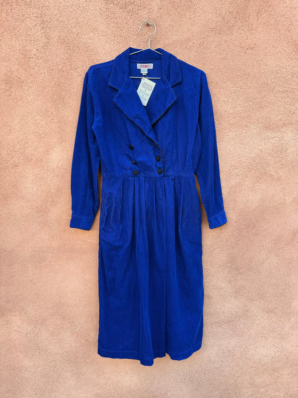 1980's FADS Corduroy Indigo Dress