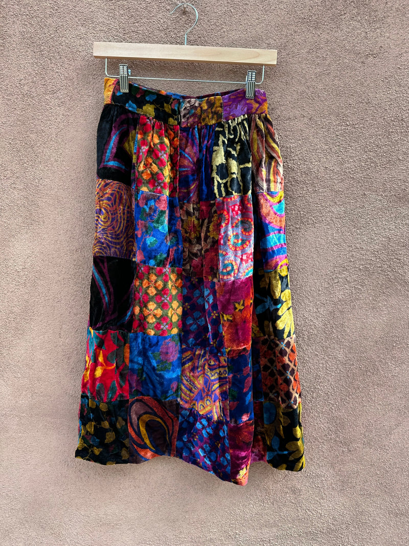 Patchwork Hippie Velveteen Skirt