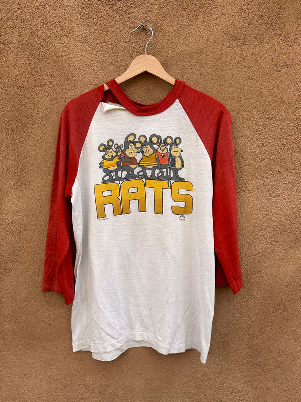 1970 Jim Reeling Rats Baseball Style T-shirt - as is