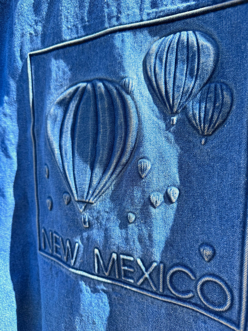 Embossed New Mexico Hot Air Balloon Denim Shirt