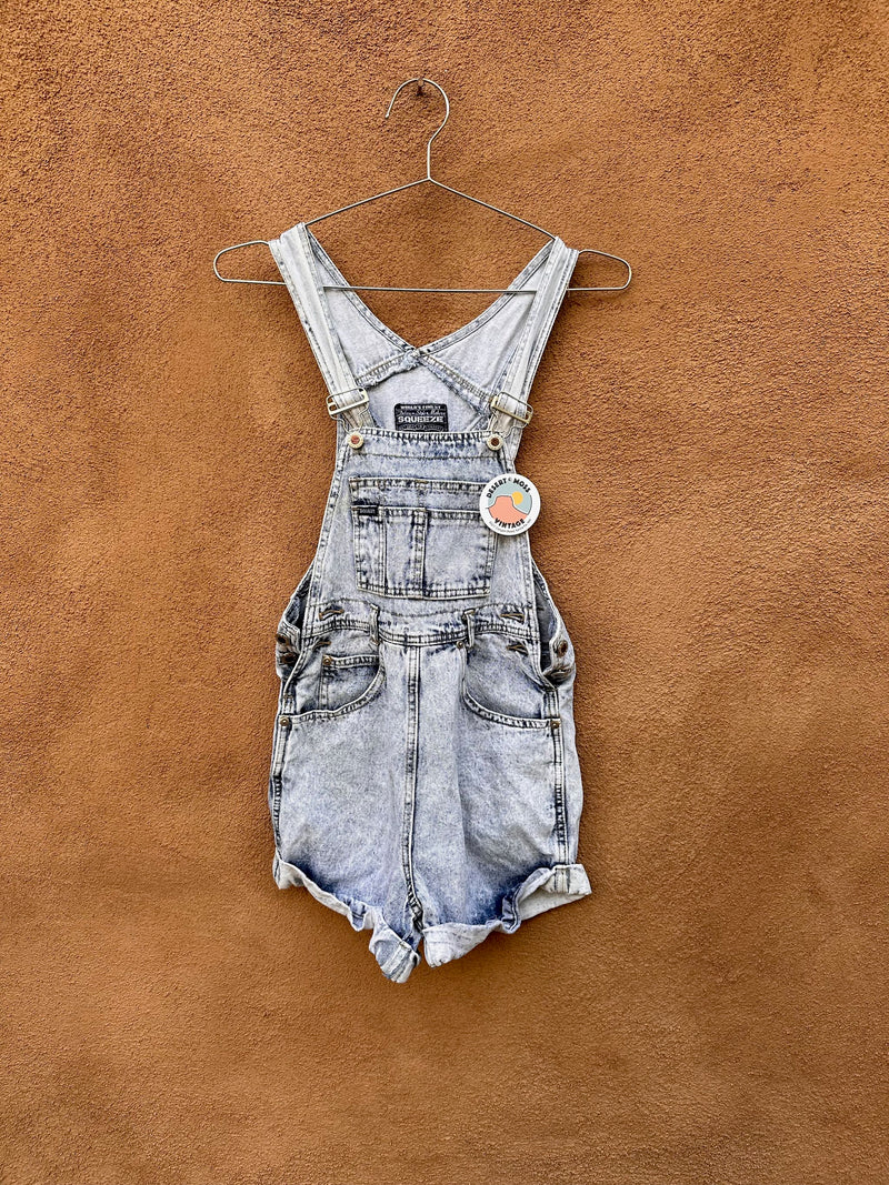 Squeeze 1990's Acid Washed Denim Shortalls - Shorts Overalls