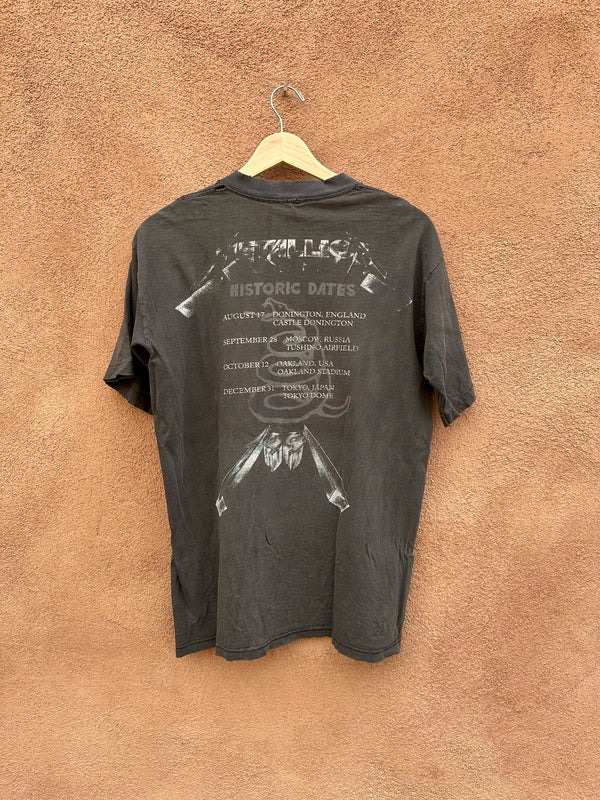 1991 Metallica Tour T-shirt - Historic Dates