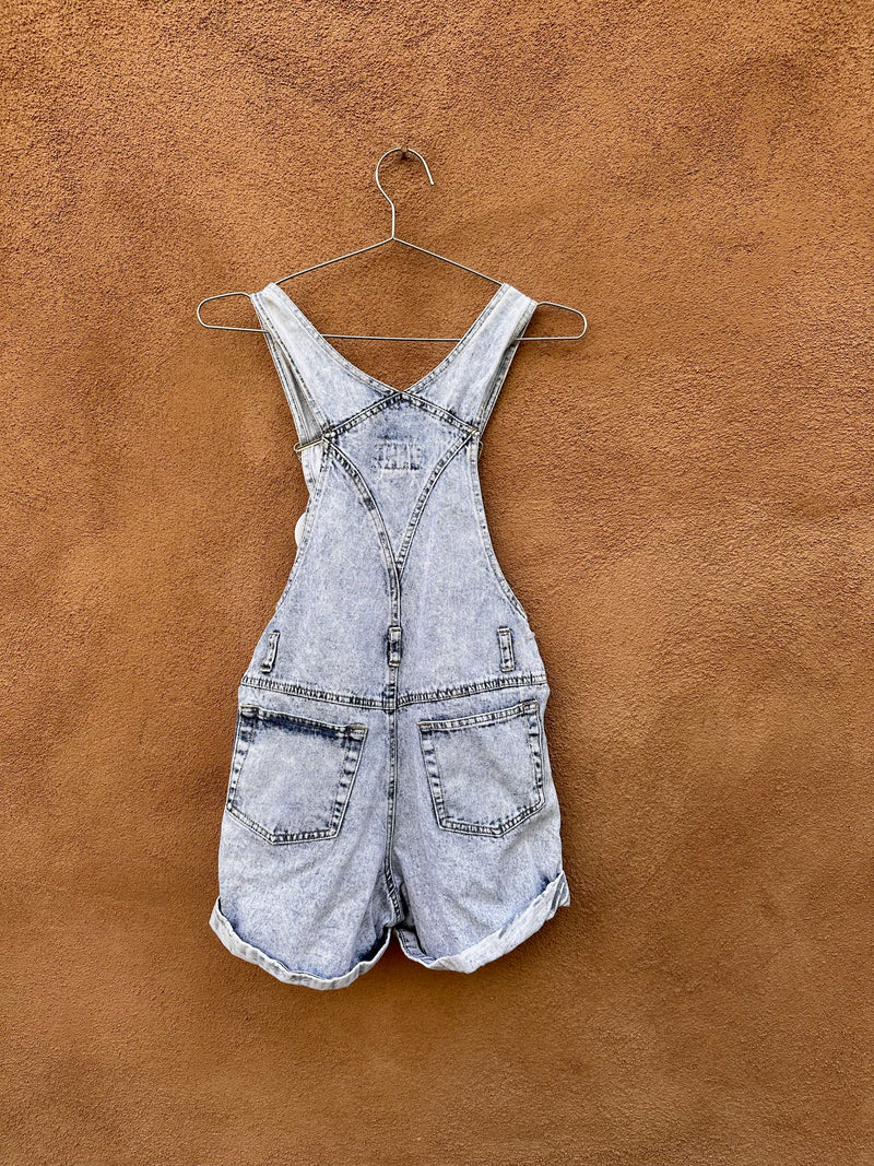 Squeeze 1990's Acid Washed Denim Shortalls - Shorts Overalls