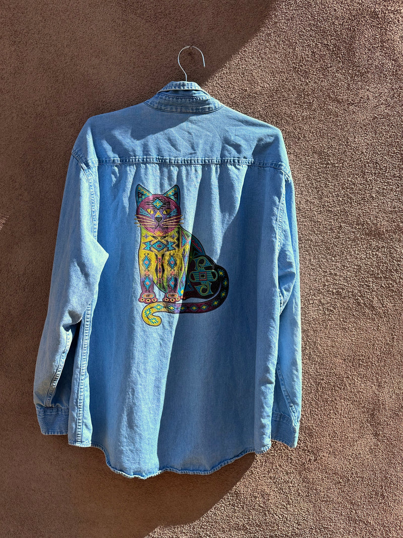 Southwest Cat Denim Shirt