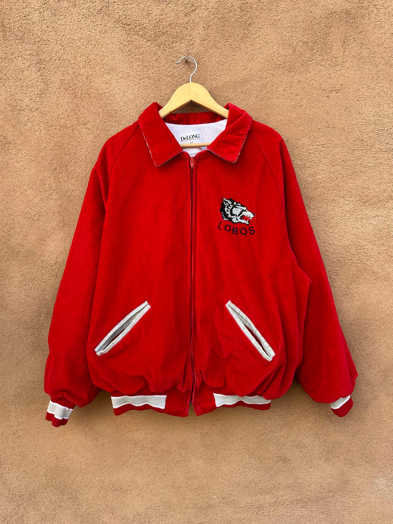 Rare 1980's Red Corduroy University of New Mexico Logos Jacket by DeLong