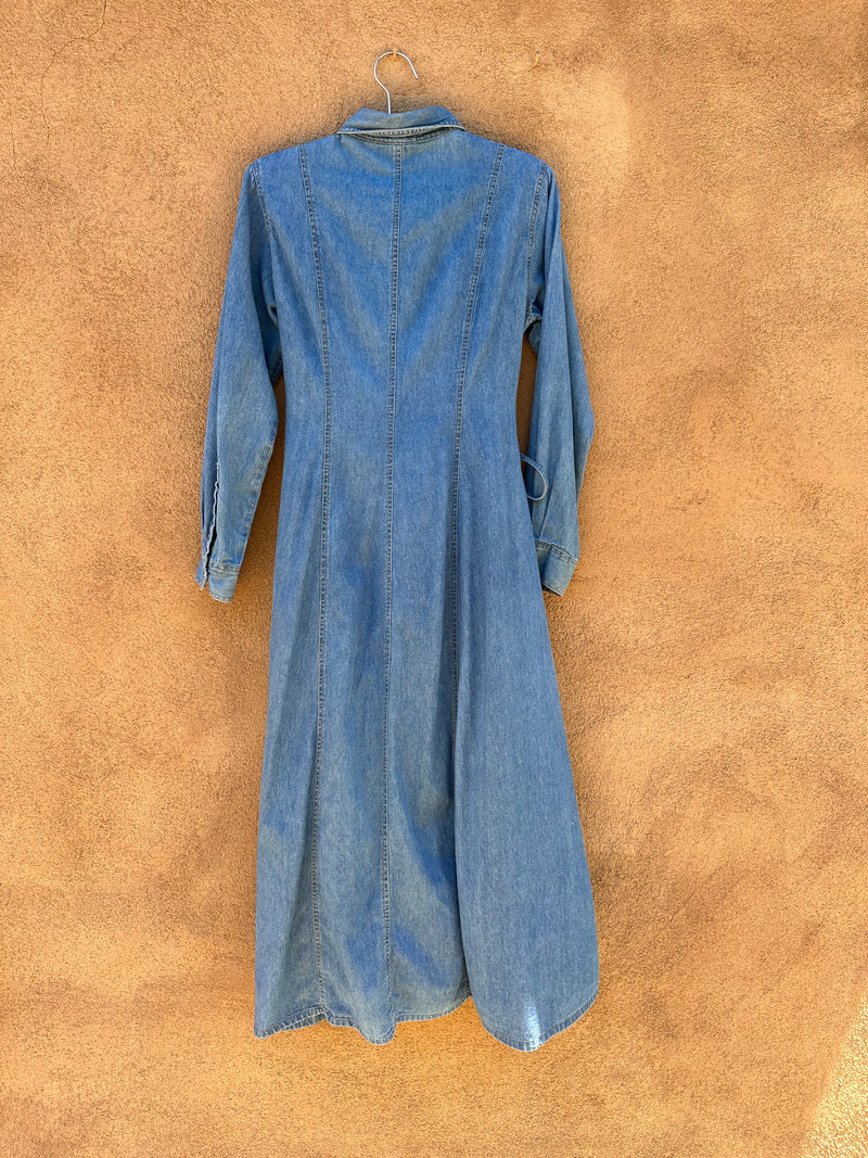 Forenzia Denim Dress with Waist Ties