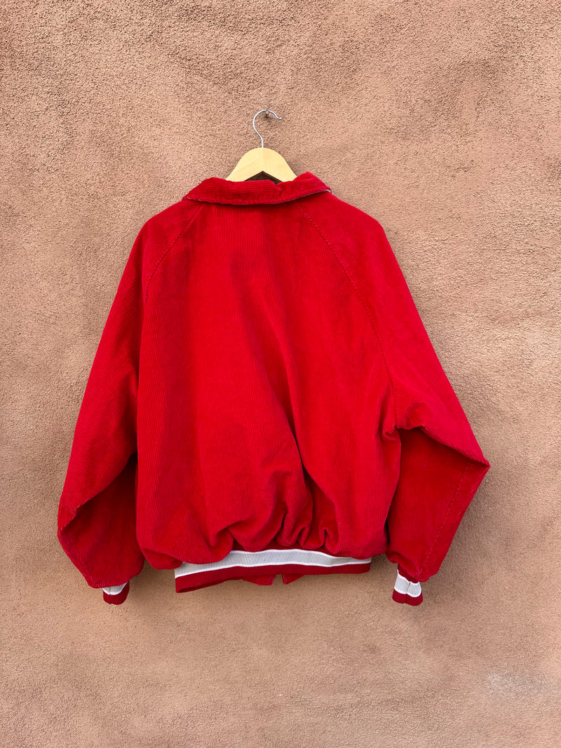 Rare 1980's Red Corduroy University of New Mexico Logos Jacket by DeLong