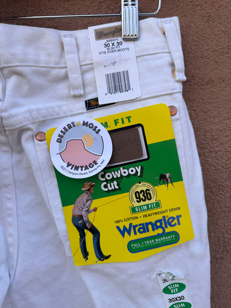 90's White Wrangler Slim Fit Cowboy Cut Jeans