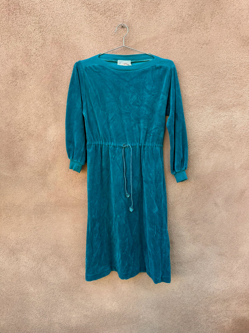 70's Velour Belt Dress by Saybury - as is