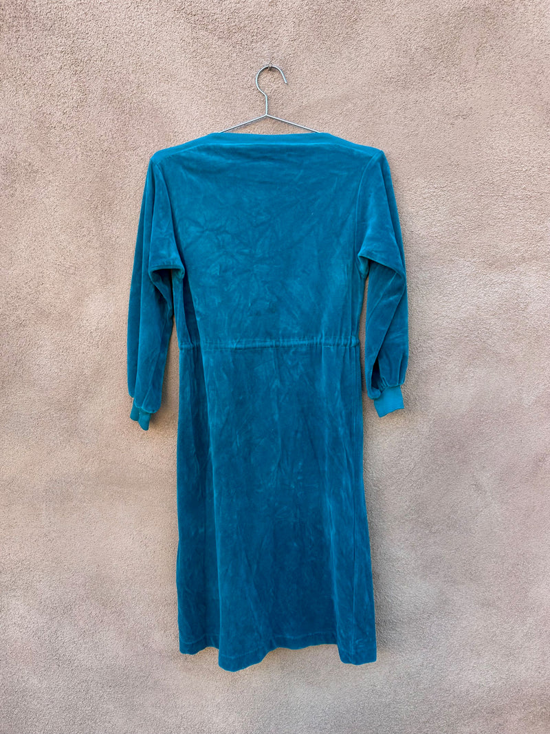 70's Velour Belt Dress by Saybury - as is