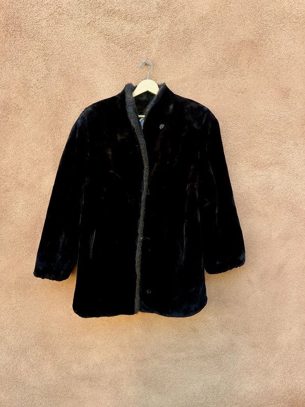 Black Faux Fur Jacket by Style VI Ltd.