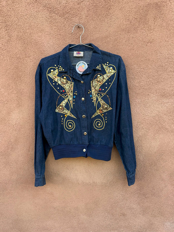 Blue Creek Denim Cowgirl Blouse with Applique