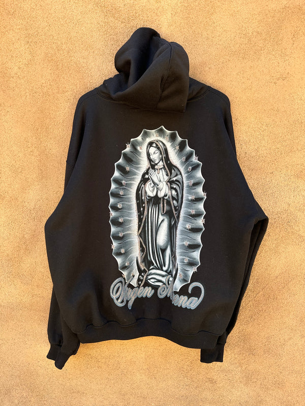 Oversized Cholo Sweatshirt - Virgen de Guadalupe