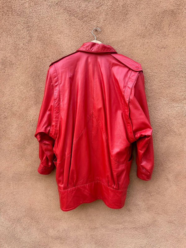 Dero Enterprises by Rocco New York Red Leather Jacket