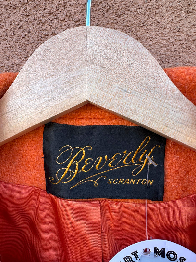 1960's Orange Wool Coat by Beverly Scranton