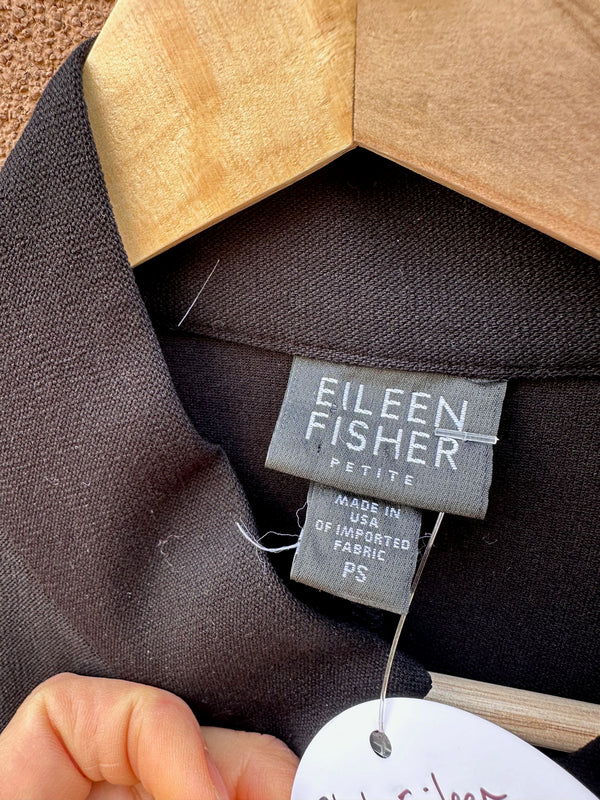 Black Eileen Fisher Petite Zip Up Jacket